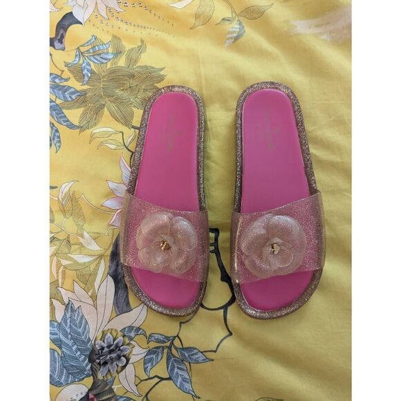 Kate Spade Splash Glitter Rubber Jelly Slip On Sandals Size 9 Slides Flip Flop - Picture 1 of 7